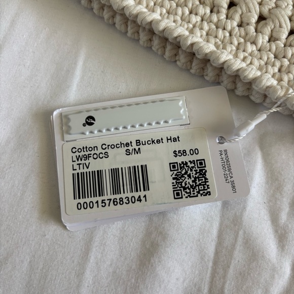 Lululemon Cotton Crochet Bucket Hat LTIV Light Ivory Size S/M